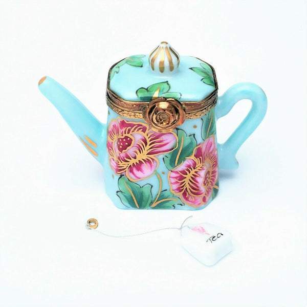 Retired Rochechauart Limoges Trinket Box, Teapot with 'Surprise' Tea Bag